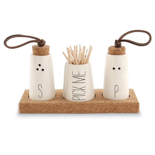 Salt, Pepper & Toothpick Set