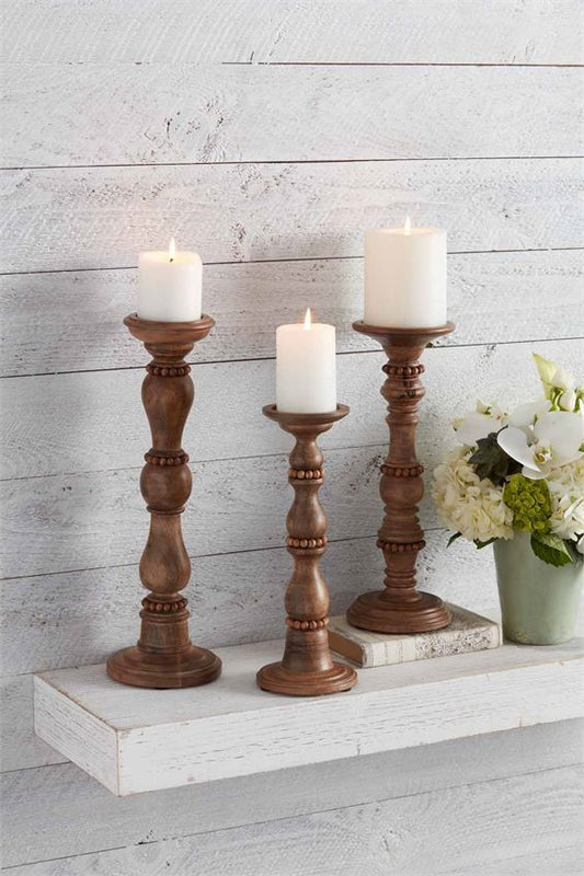 Beaded Wood Candlesticks *Discontinued*