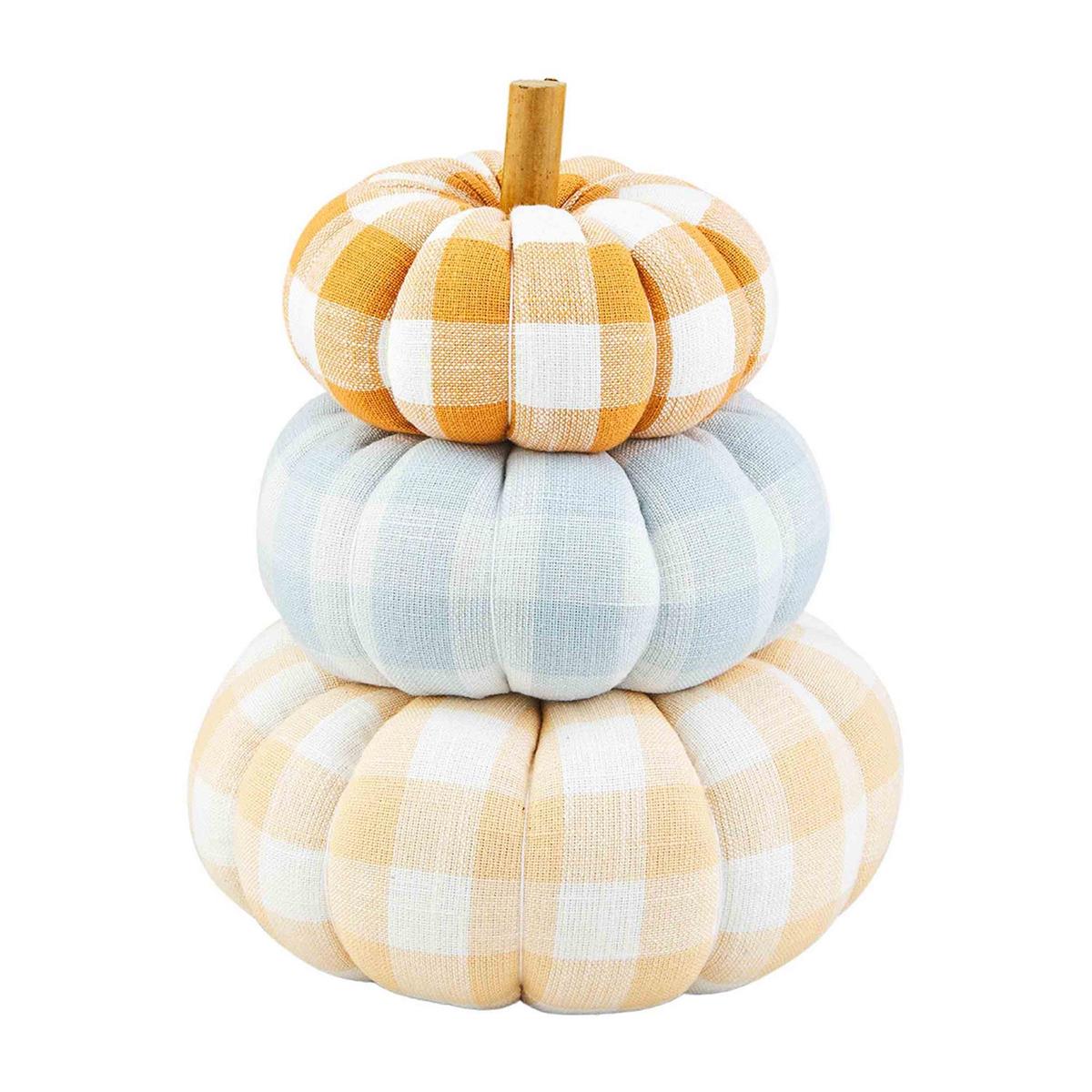 Gingham Stacked Pumpkins