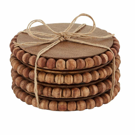 Beaded Wood Coasters