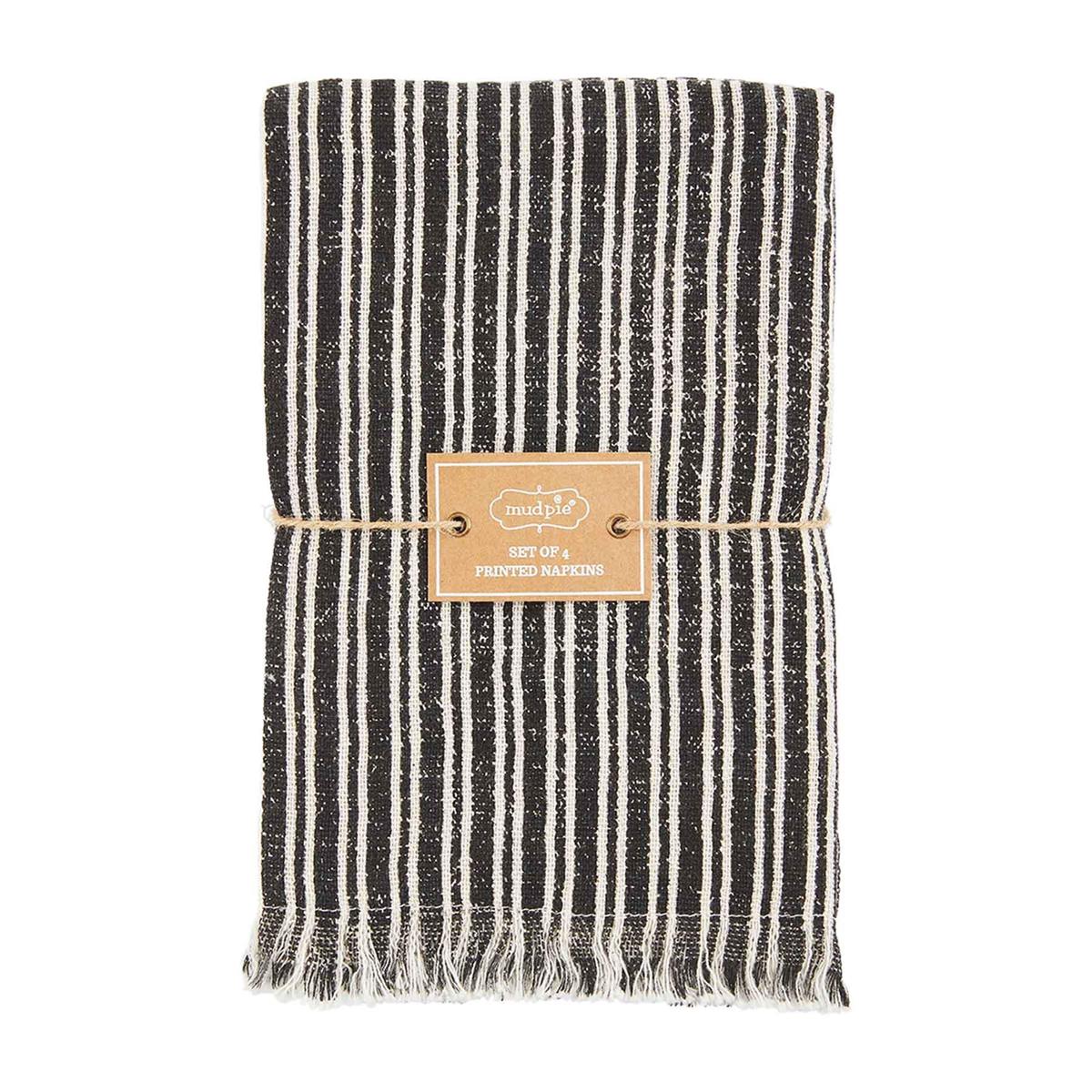 Cotton Black Striped Napkins