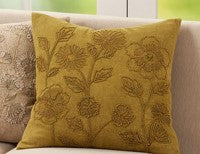 Green Stone Washed Floral Down Pillow