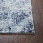 Floral Blue Distressed Rug
