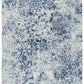 Floral Blue Distressed Rug