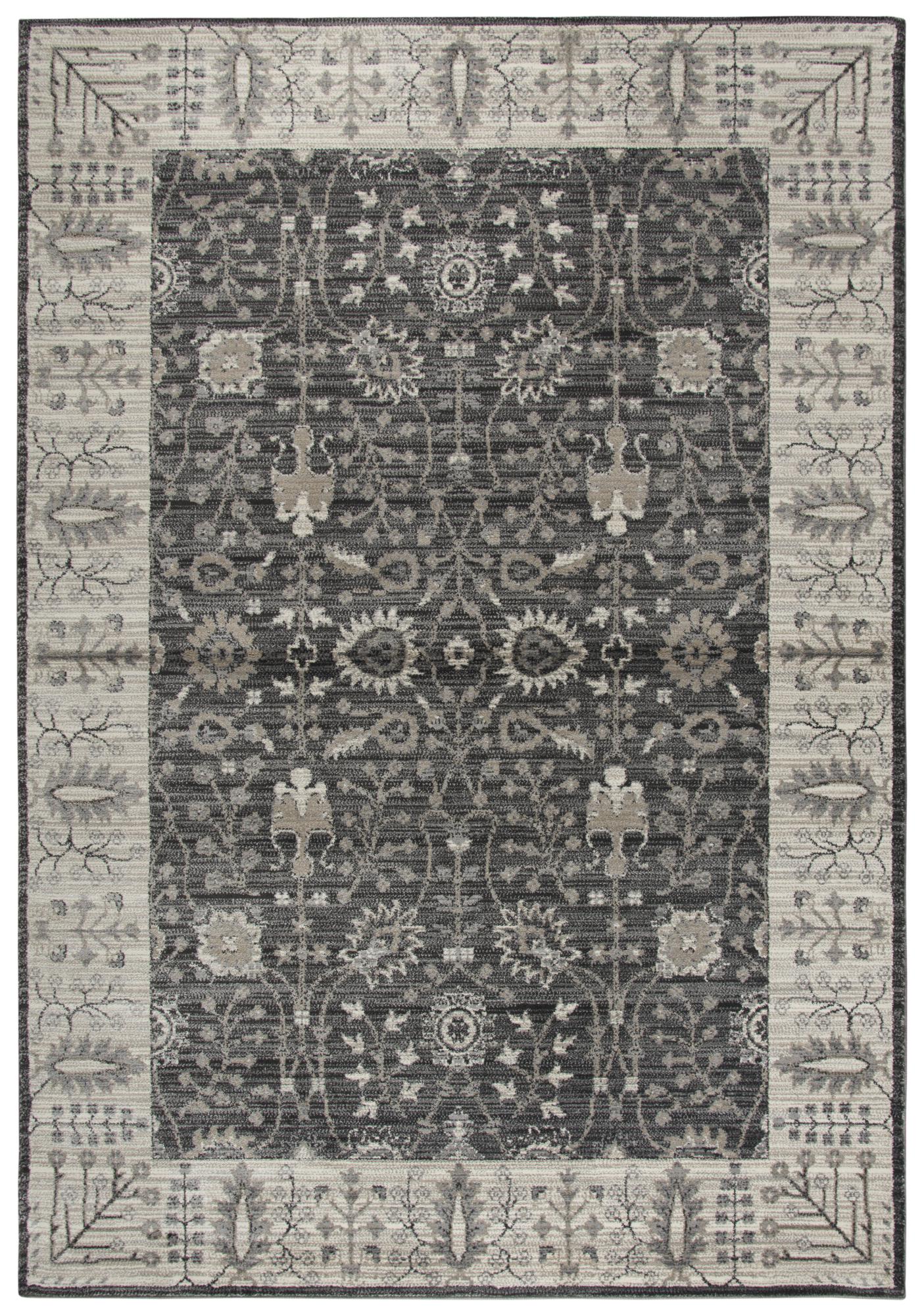 Border Gray Distressed Rug