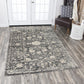 Traditional Charcoal distressed Rug