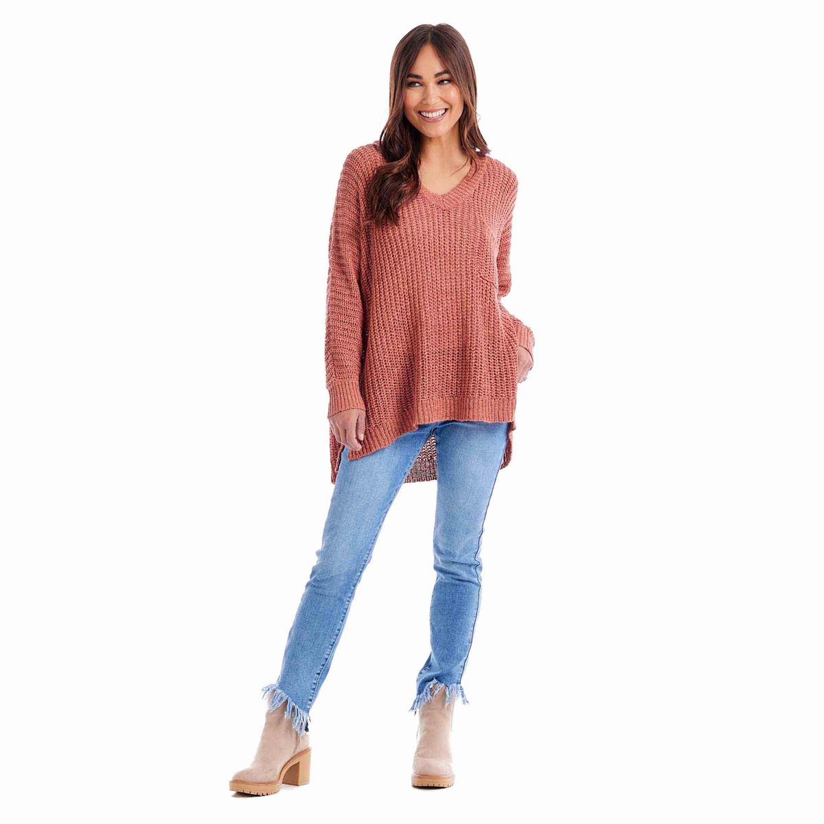 Oscar V-Neck Mauve Sweater