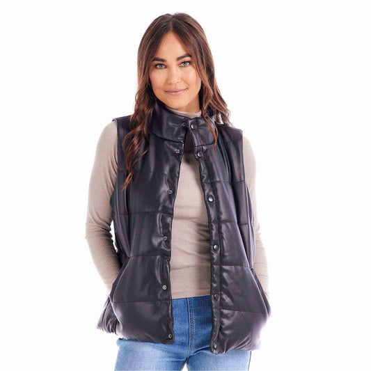 Boyd Faux Leather Black Vest