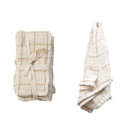 Grid Stripe Cotton Napkin Set