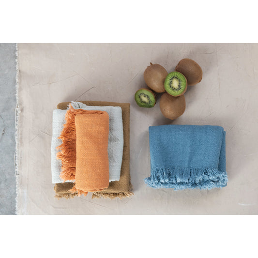 Cotton Slub Fringed Tea Towel