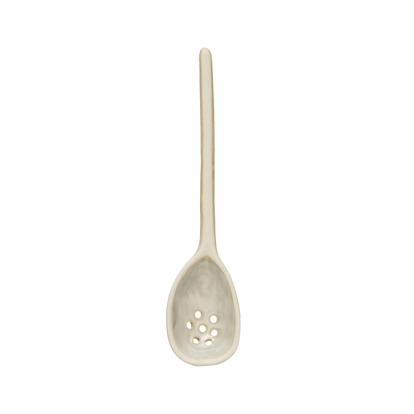 Glazed Stoneware Strainer Spoon