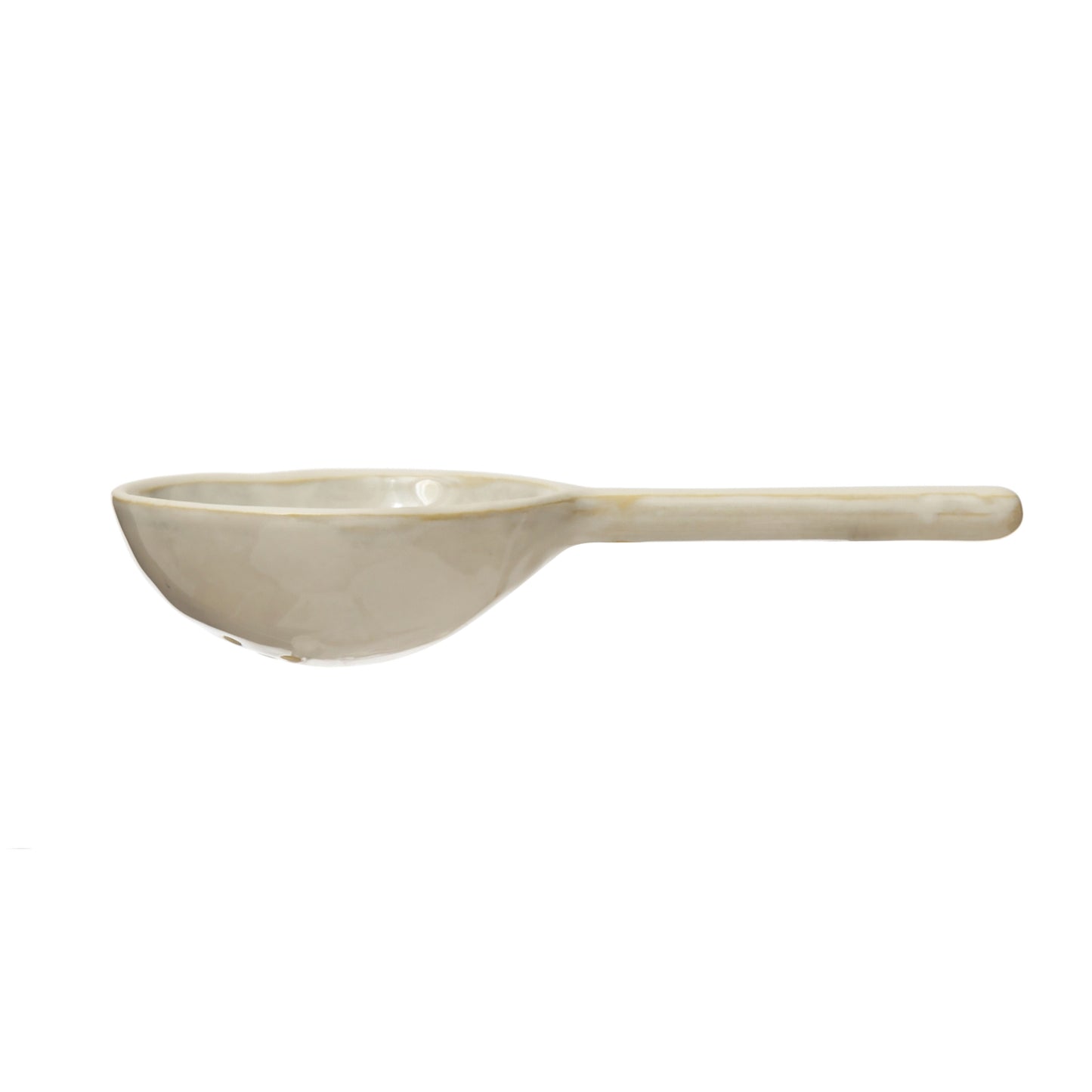 Glazed Stoneware Strainer Spoon
