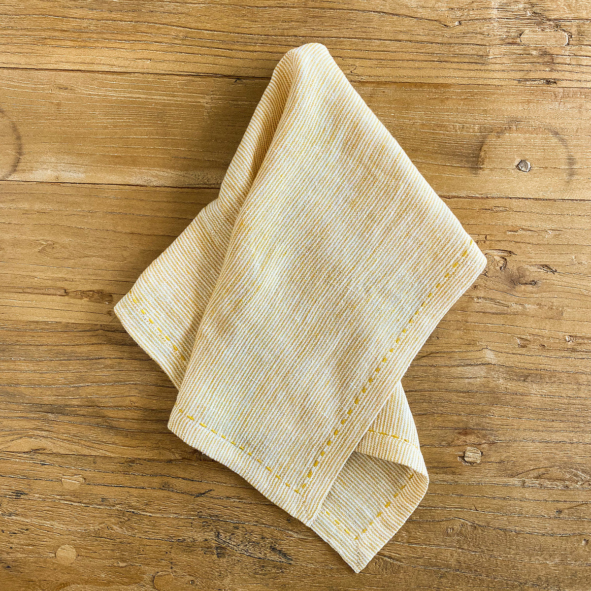 Pinstriped Yellow Linen Napkin
