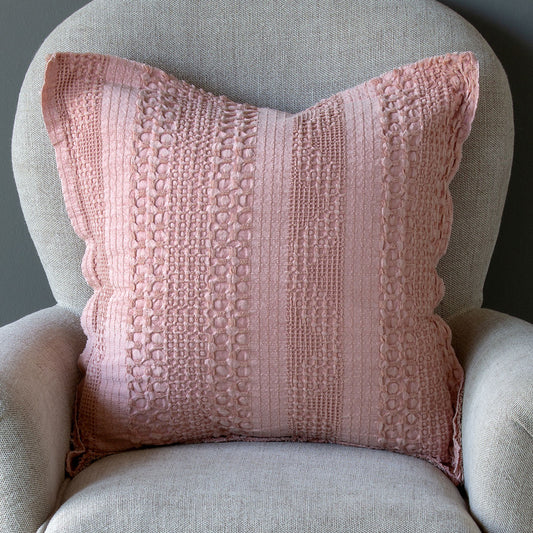 Faded Coral Waffle Weave Pillow