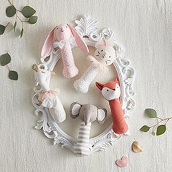 Linen Post Rattles