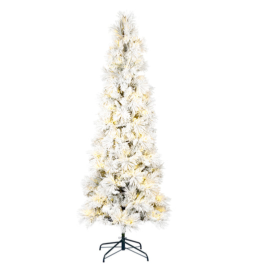 9' Flocked Atka Pencil Tree