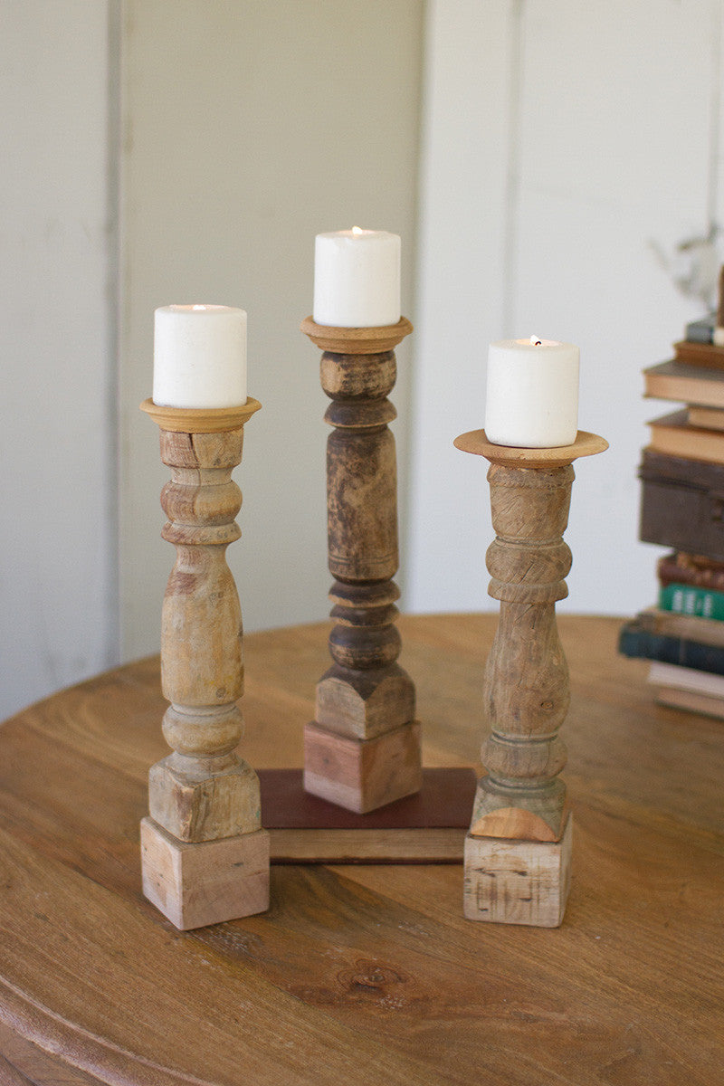 Reclaimed Banister Candle Holders