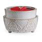 Vintage White Candle Warmer & Dish