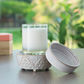 Vintage White Candle Warmer & Dish