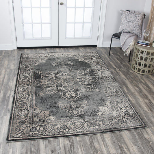 Charcoal Distressed Rug