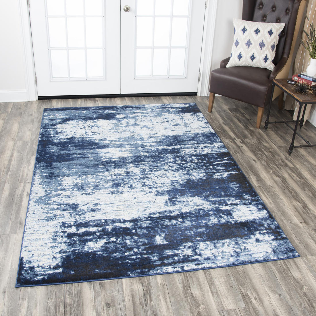 Storm Blue Distressed Rug – Chic Artique
