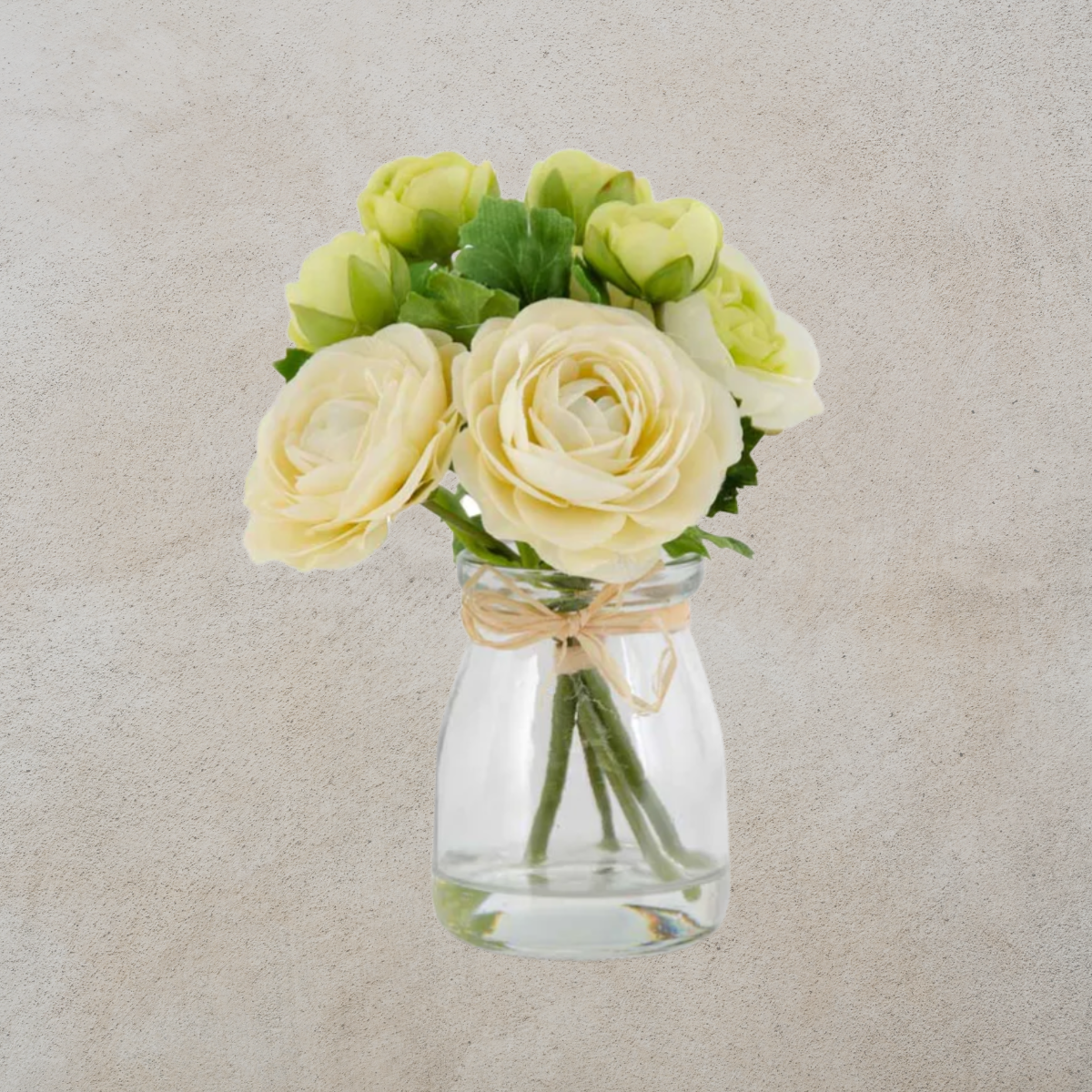White Ranunculus Bouquet in Glass Jar