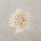 Flocked Cream Pampas Candle Ring