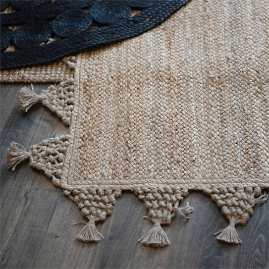 Braided Tassel Jute Rug