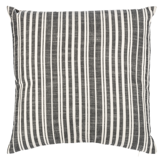 Black & Natural Ticking Stripe Pillow