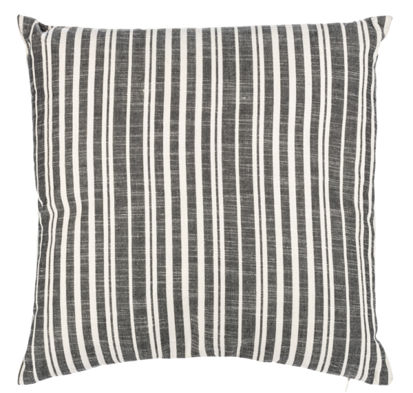 Black & Natural Ticking Stripe Pillow