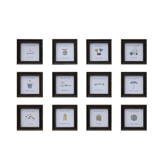Cute Sayings Wood Framed Wall Decor