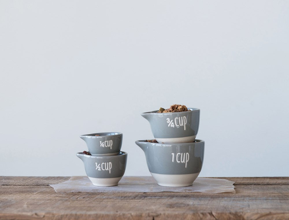 Grey Stoneware Measuring Cups