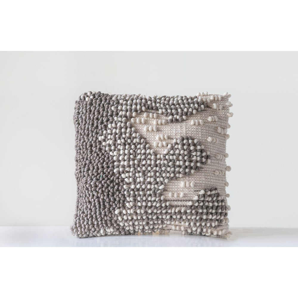 Hand Woven Wool Looped Pillow