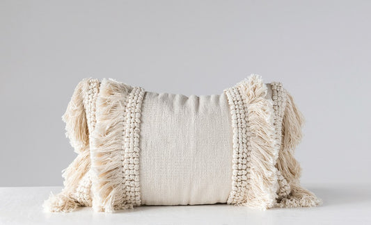 Cotton & Chenille Lumbar Pillow
