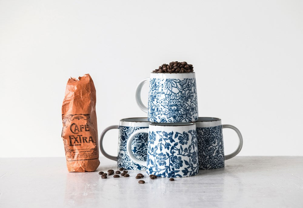 Hand-Stamped Stoneware Mug