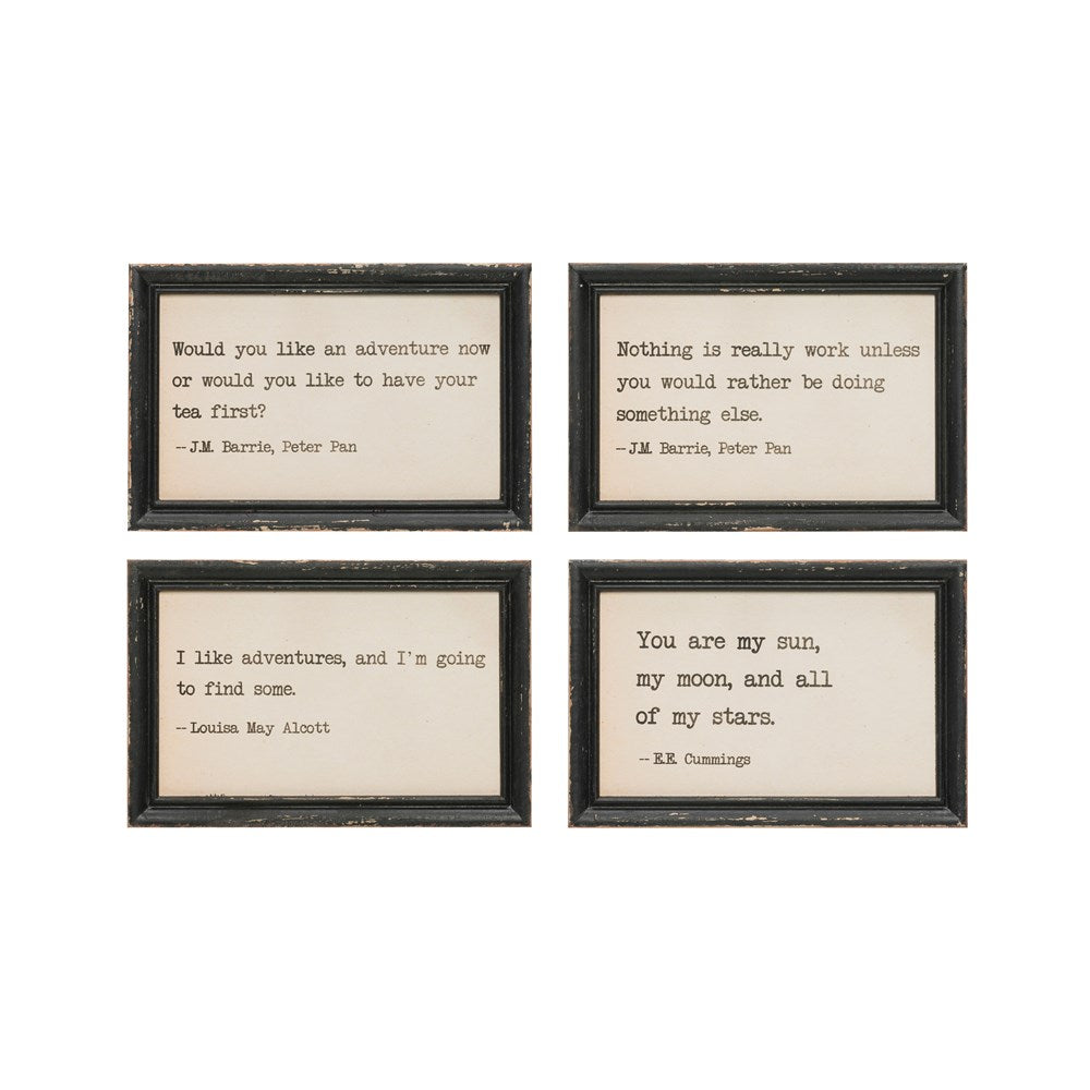 Wood Framed Wall Quotes Decor