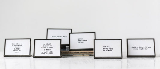 Metal & Glass Framed Sayings