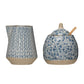 Blue & White Sugar Pot & Creamer Set
