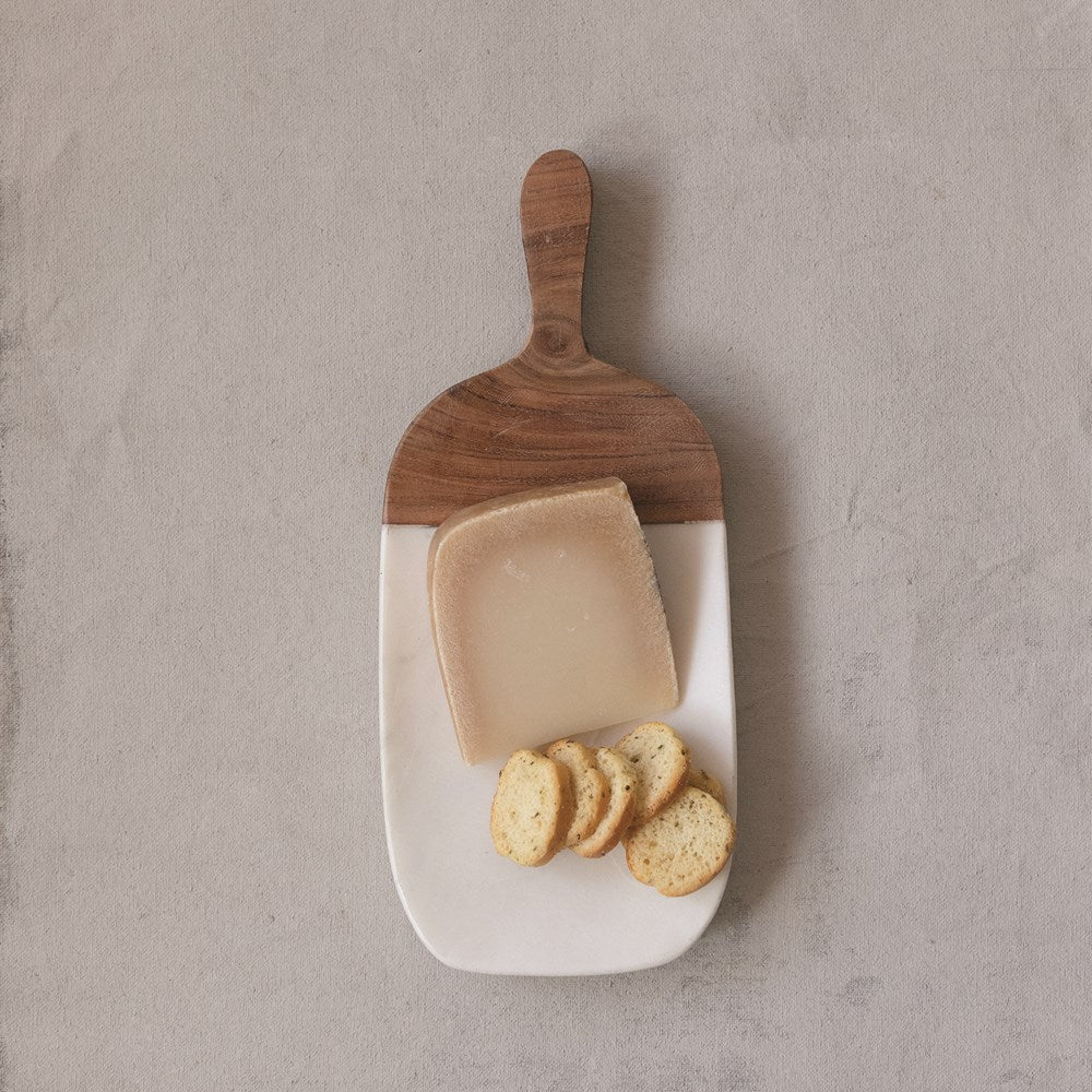 Marble Cheese Wood Handle Cutting Board
