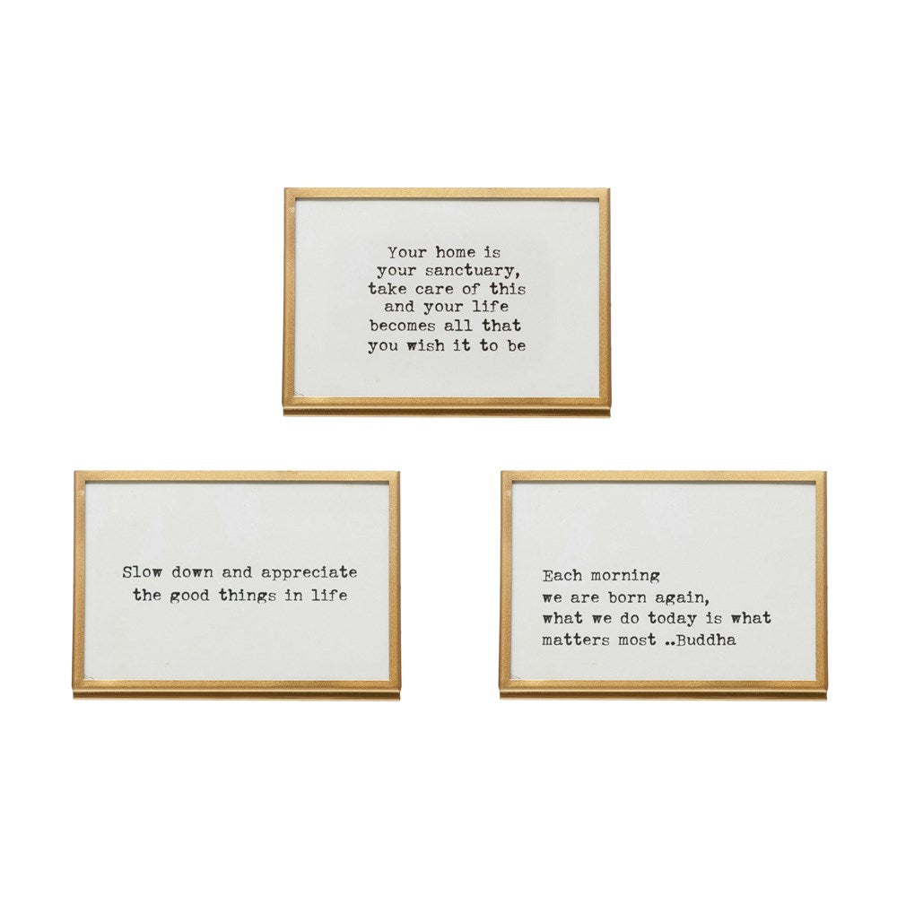 Gold Metal Framed Quotes