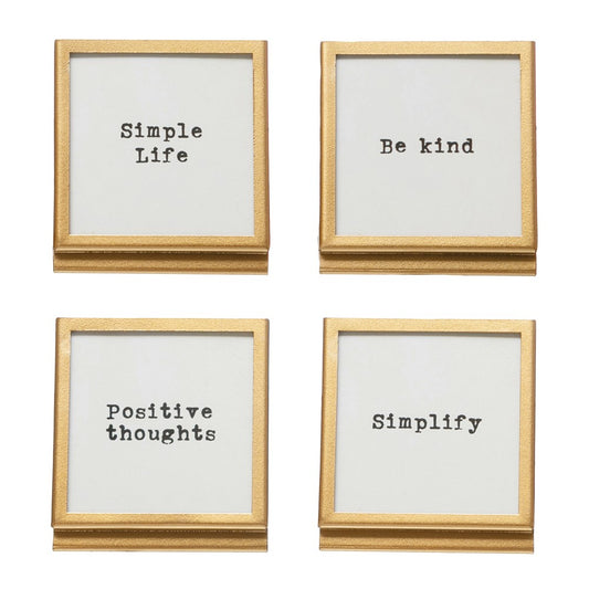 Gold Metal & Glass Framed Sayings