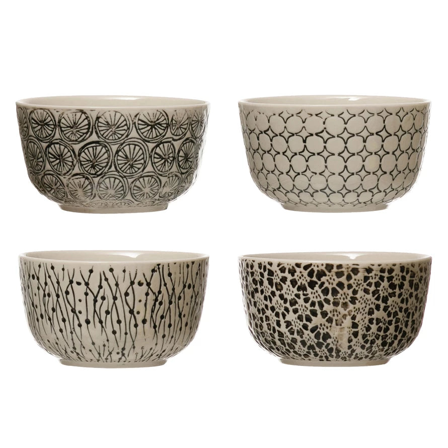 Hand-Stamped Patterned Bowls