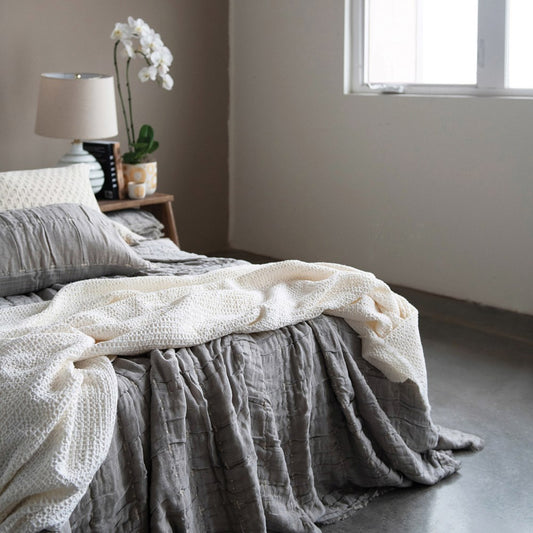 King Cotton Waffle Weave Bedding