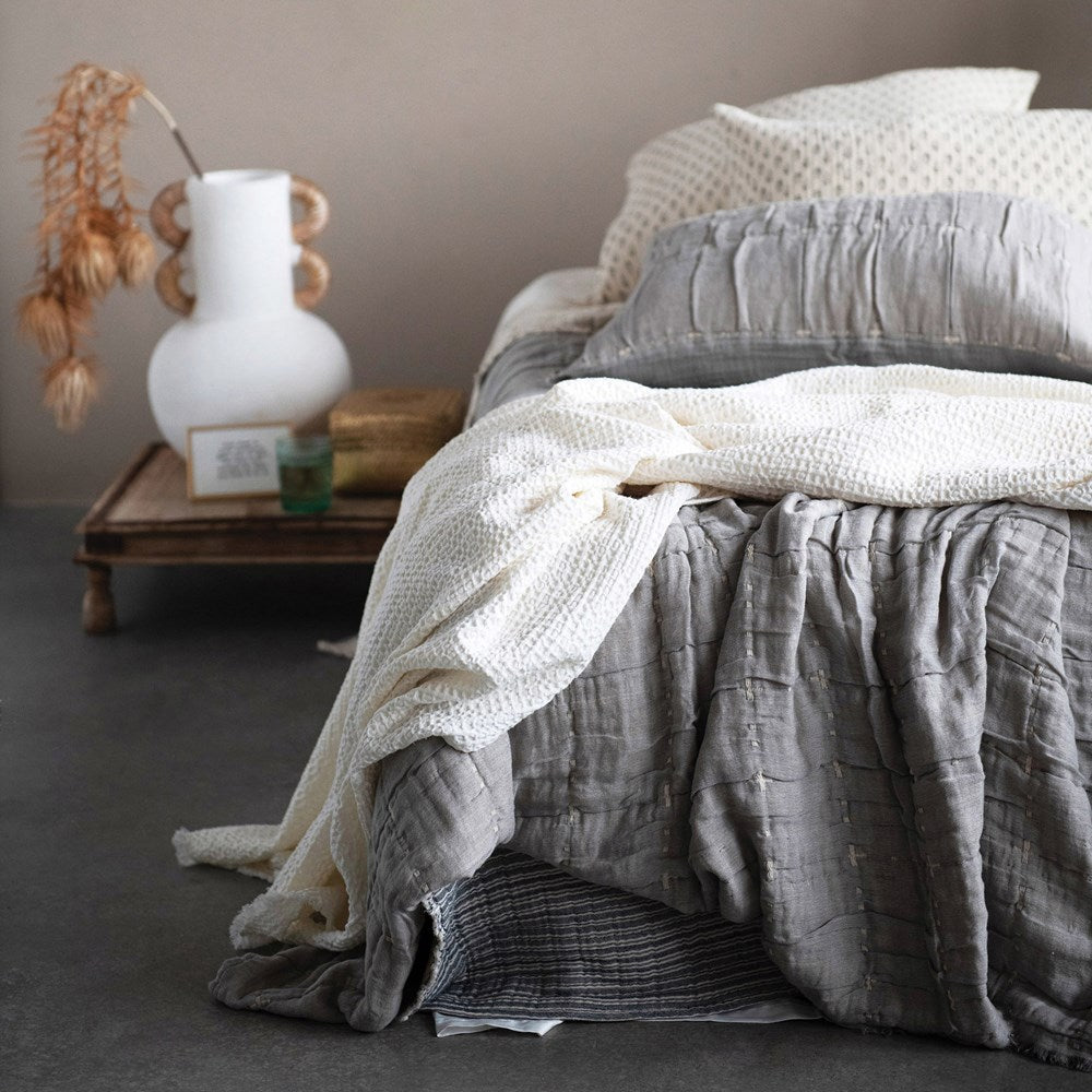 King Cotton Waffle Weave Bedding