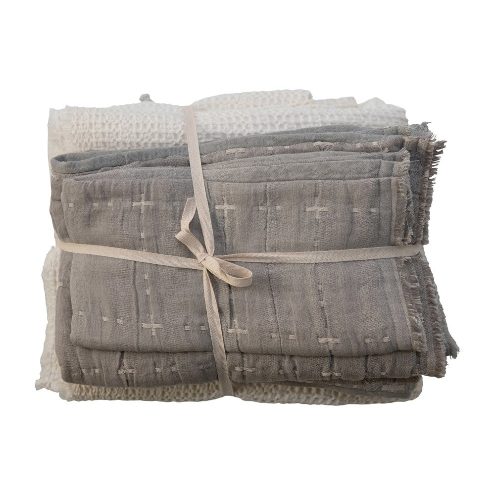 Queen Cotton Waffle Weave Bedding