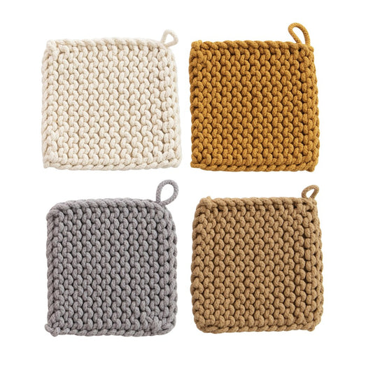 Square Cotton Crocheted Potholder