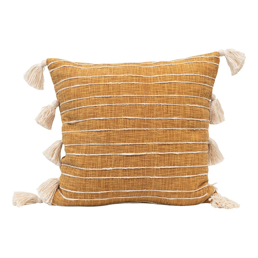 Mustard Pillow with Tassels