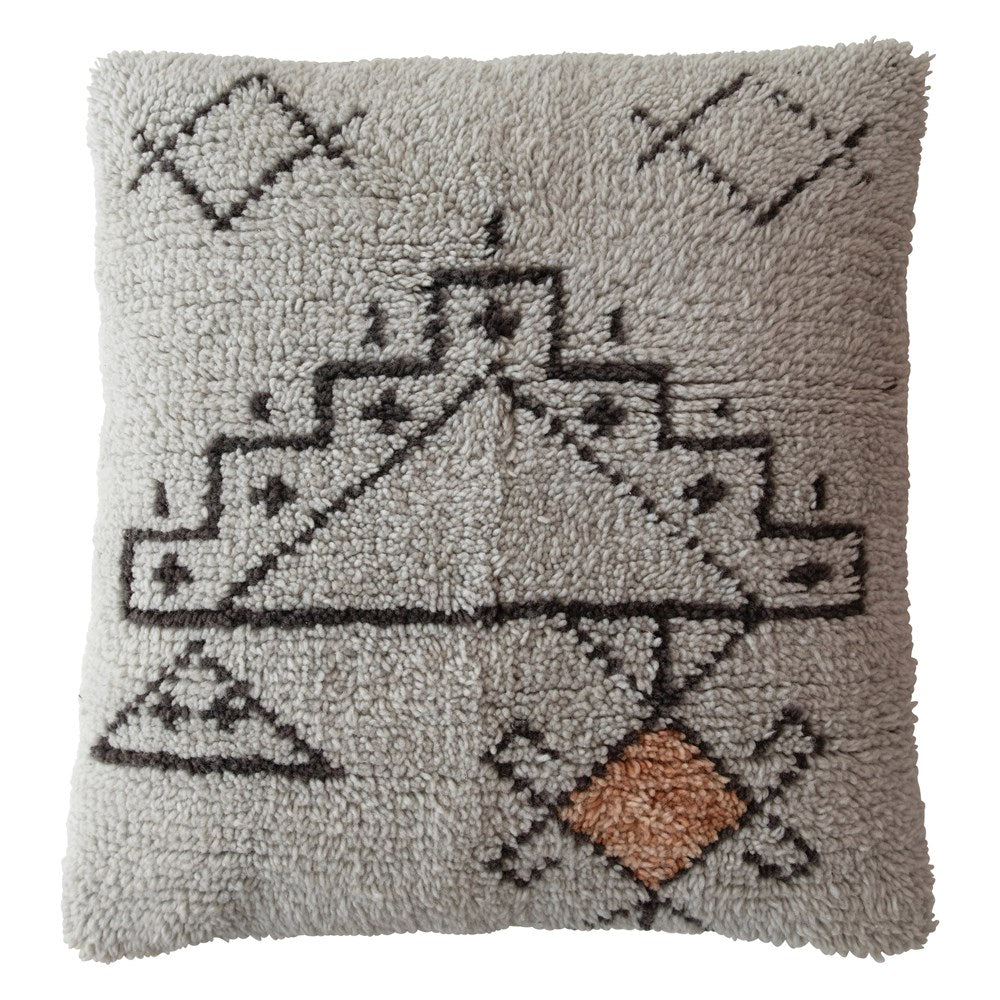 Abstract Design Square Wool Pillow