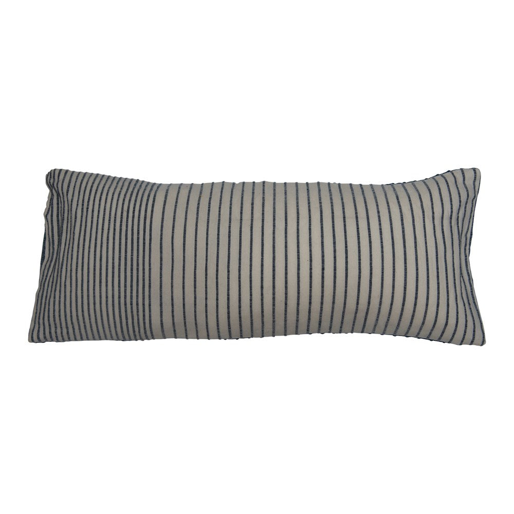 Blue & White Stripe Lumbar Pillow