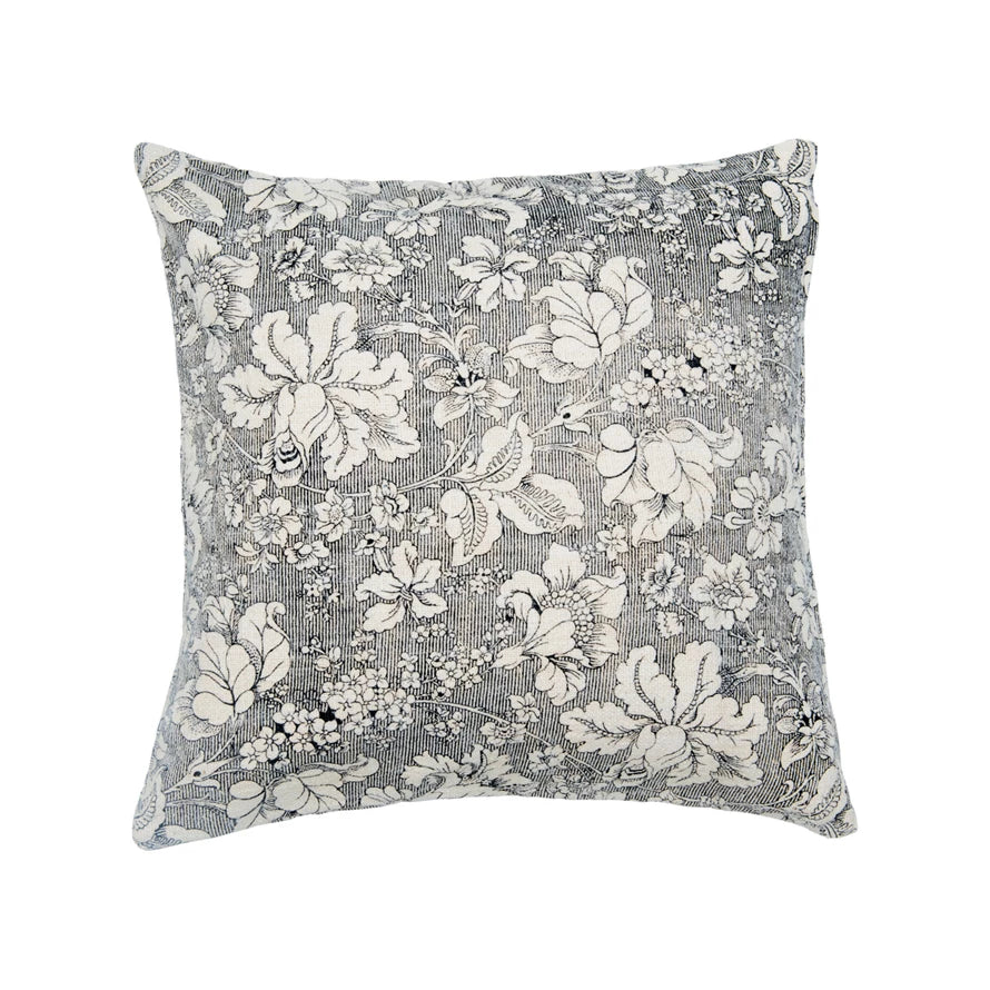 Cotton Slub Floral Pattern Pillow